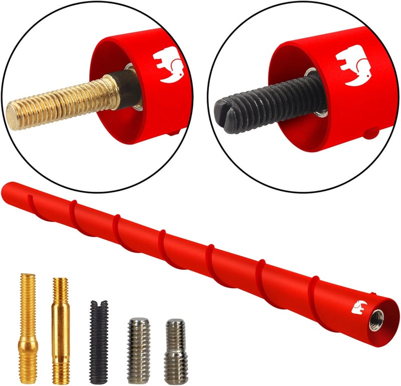 ONE250 8" inch Spiral Flexible Copper Core Antenna, Compatible with Jeep Wrangler JK JKU JL JLU Rubicon Sahara Gladiator (JL) [JT] Renegade Cherokee - Designed for Optimized FM/AM Reception (Red) - Image 4